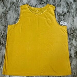 CJ Banks Yellow Tank Top Lightweight Sleeveless Closet Staple Summer Nautical
